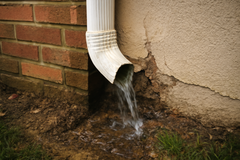 Downspout Failure Water Removal